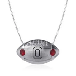 Ohio State Buckeyes Dayna Designs Football Necklace