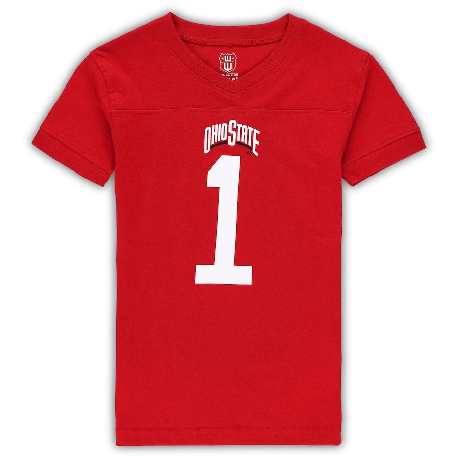 Ohio State Buckeyes Wes & Willy Youth Team Football Pajama Set - Scarlet/Gray 2 Ohio State Buckeyes Wes & Willy Youth Team Football Pajama Set - Scarlet/Gray - Image 2