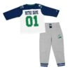 Notre Dame Fighting Irish Colosseum Toddler Jingtinglers Football V-Neck Jersey T-Shirt & Pants Set - Navy/Heather Gray