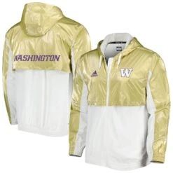 Washington Huskies Adidas Husky Royalty Football Strategy Full-Zip Hoodie - Gold