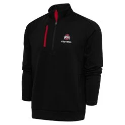 Ohio State Buckeyes Antigua Football Generation Quarter-Zip Pullover Top - Black