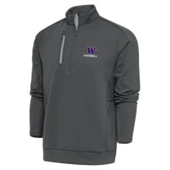 Washington Huskies Antigua Football Big & Tall Generation Quarter-Zip Pullover Top - Charcoal