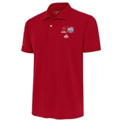 Ohio State Buckeyes Antigua College Football Playoff 2022 Peach Bowl Tribute Polo - Scarlet