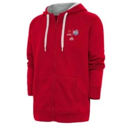 Ohio State Buckeyes Antigua College Football Playoff 2022 Peach Bowl Victory Full-Zip Hoodie - Scarlet