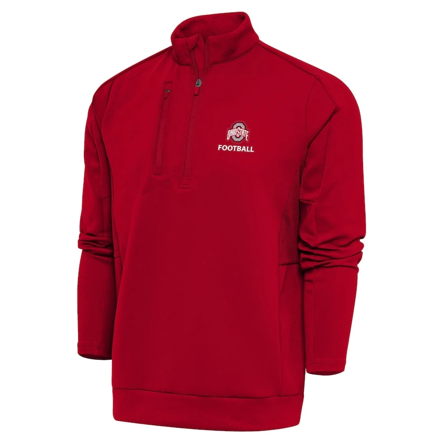 Ohio State Buckeyes Antigua Football Big & Tall Generation Quarter-Zip Pullover Top - Scarlet 1 Ohio State Buckeyes Antigua Football Big & Tall Generation Quarter-Zip Pullover Top - Scarlet