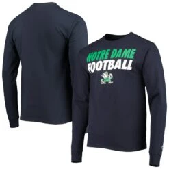 Notre Dame Fighting Irish Champion Game Ready Football Long Sleeve T-Shirt - Navy