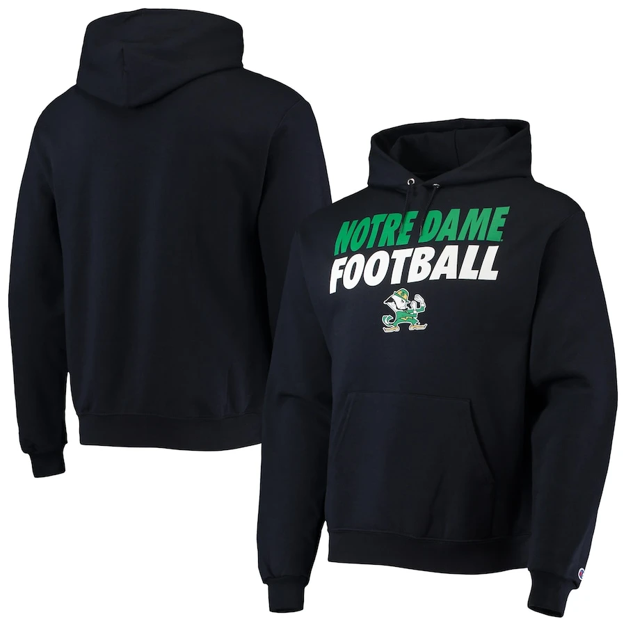 Notre Dame Fighting Irish Champion Game Ready Football Pullover Hoodie - Navy 1 Notre Dame Fighting Irish Champion Game Ready Football Pullover Hoodie - Navy