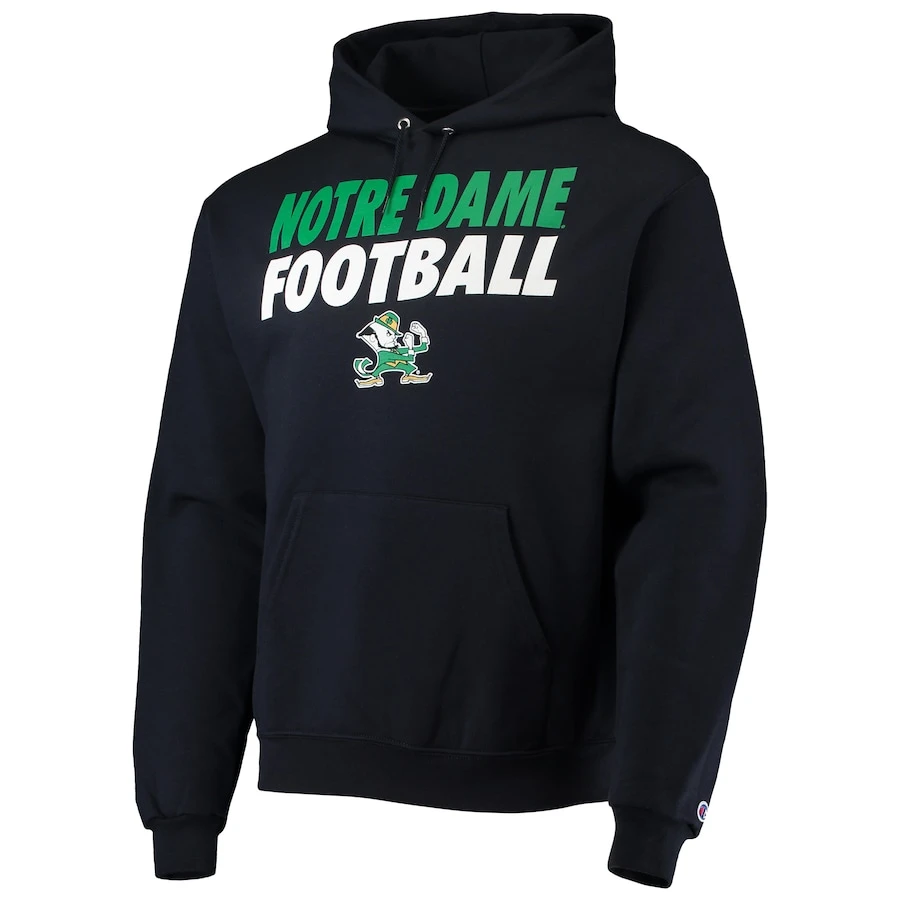 Notre Dame Fighting Irish Champion Game Ready Football Pullover Hoodie - Navy 2 Notre Dame Fighting Irish Champion Game Ready Football Pullover Hoodie - Navy - Image 2