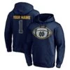 Notre Dame Fighting Irish Fanatics Branded Game Ball Football Personalized Name & Number Pullover Hoodie - Navy