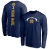Notre Dame Fighting Irish Fanatics Branded Playmaker Football Personalized Name Long Sleeve T-Shirt - Navy