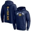 Notre Dame Fighting Irish Fanatics Branded Playmaker Football Personalized Name Pullover Hoodie - Navy