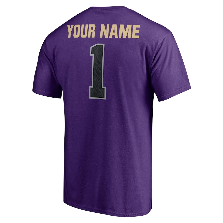 Washington Huskies Fanatics Branded Game Ball Football Personalized Name T-Shirt - Purple 3 Washington Huskies Fanatics Branded Game Ball Football Personalized Name T-Shirt - Purple - Image 3