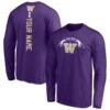 Washington Huskies Fanatics Branded Playmaker Personalized Football Long Sleeve T-Shirt - Purple