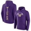 Washington Huskies Fanatics Branded Playmaker Personalized Football Pullover Hoodie - Purple
