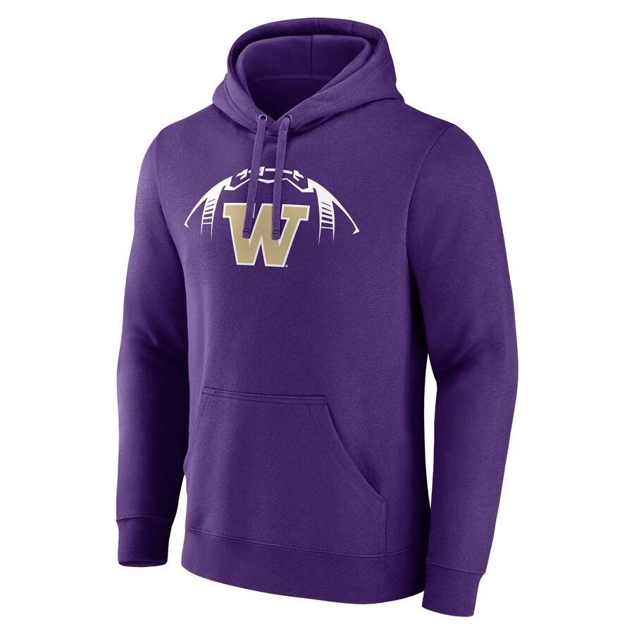 Washington Huskies Fanatics Branded Playmaker Personalized Football Pullover Hoodie - Purple 2 Washington Huskies Fanatics Branded Playmaker Personalized Football Pullover Hoodie - Purple - Image 2