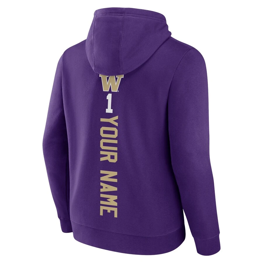 Washington Huskies Fanatics Branded Playmaker Personalized Football Pullover Hoodie - Purple 3 Washington Huskies Fanatics Branded Playmaker Personalized Football Pullover Hoodie - Purple - Image 3
