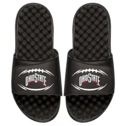 Ohio State Buckeyes ISlide Football Logo Slide Sandals - Black
