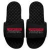 Wisconsin Badgers ISlide Football Stacked Slide Sandals - Black