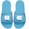 North Carolina Tar Heels ISlide Football Stacked Slide Sandals - Carolina Blue