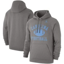 North Carolina Tar Heels Jordan Brand Football Club Pullover Hoodie - Heathered Gray