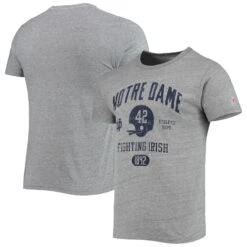 Notre Dame Fighting Irish League Collegiate Wear Football Locker Victory Falls Tri-Blend T-Shirt - Heathered Gray