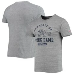 Notre Dame Fighting Irish League Collegiate Wear Hail Mary Football Victory Falls Tri-Blend T-Shirt - Heathered Gray