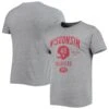 Wisconsin Badgers League Collegiate Wear Football Locker Victory Falls Tri-Blend T-Shirt - Heathered Gray