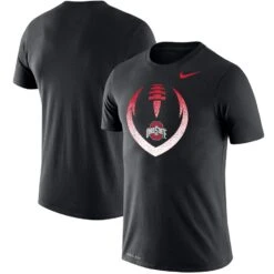 Ohio State Buckeyes Nike Big & Tall Legend Football Icon Performance T-Shirt - Black