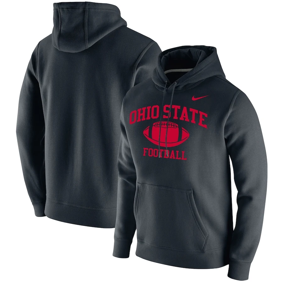 Ohio State Buckeyes Nike Retro Football Club Fleece Pullover Hoodie - Black 1 Ohio State Buckeyes Nike Retro Football Club Fleece Pullover Hoodie - Black