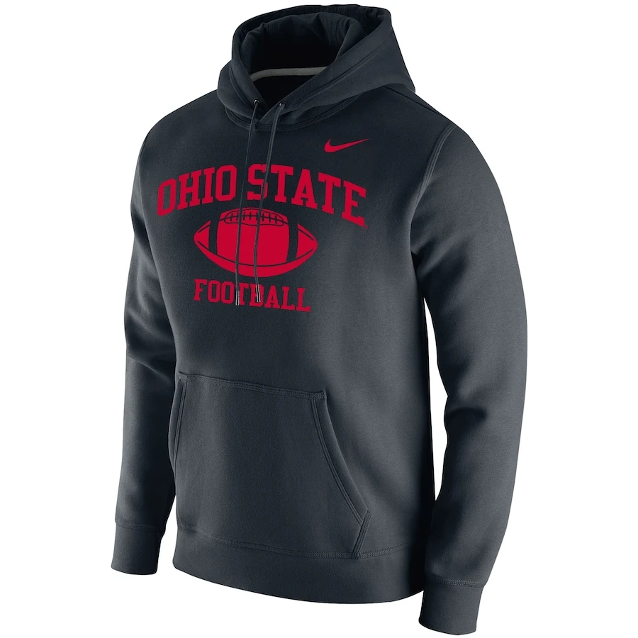 Ohio State Buckeyes Nike Retro Football Club Fleece Pullover Hoodie - Black 2 Ohio State Buckeyes Nike Retro Football Club Fleece Pullover Hoodie - Black - Image 2