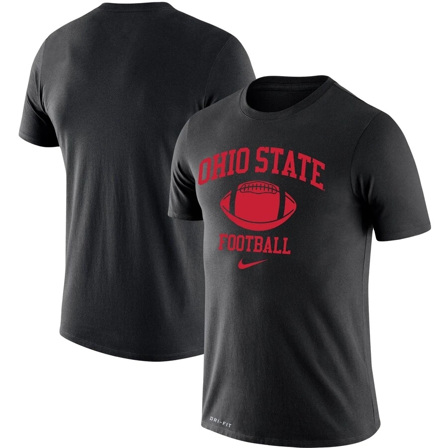 Ohio State Buckeyes Nike Retro Football Lockup Legend Performance T-Shirt - Black 1 Ohio State Buckeyes Nike Retro Football Lockup Legend Performance T-Shirt - Black