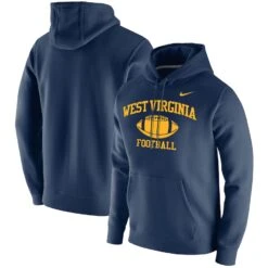 West Virginia Mountaineers Nike Retro Football Club Fleece Pullover Hoodie - Navy
