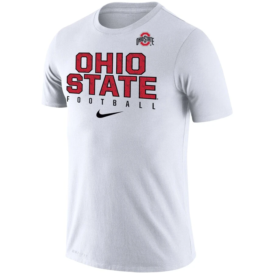 Ohio State Buckeyes Nike Football Practice Legend Performance T-Shirt - White 2 Ohio State Buckeyes Nike Football Practice Legend Performance T-Shirt - White - Image 2