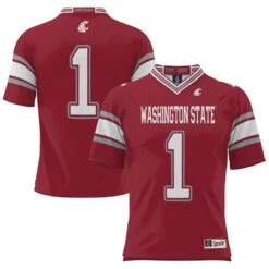 #1 Washington State Cougars ProSphere Endzone Football Jersey - Crimson