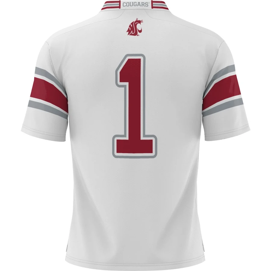 #1 Washington State Cougars ProSphere Endzone Football Jersey - White 3 #1 Washington State Cougars ProSphere Endzone Football Jersey - White - Image 3