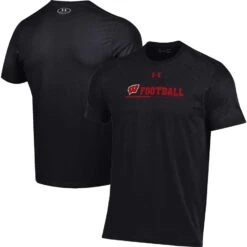 Wisconsin Badgers Under Armour 2022 Sideline Football Performance T-Shirt - Black