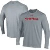 Wisconsin Badgers Under Armour 2022 Sideline Football Long Sleeve T-Shirt - Gray