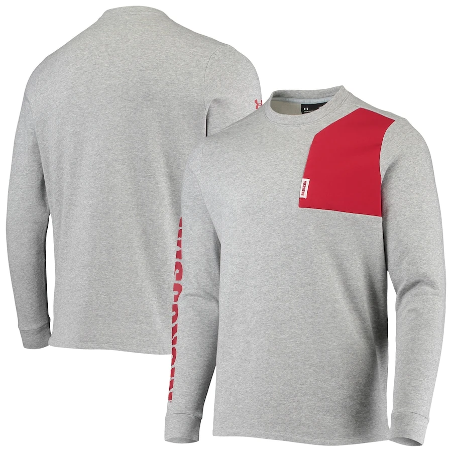 Wisconsin Badgers Under Armour 2021 Sideline Football Fleece Pullover Sweatshirt - Heathered Gray 1 Wisconsin Badgers Under Armour 2021 Sideline Football Fleece Pullover Sweatshirt - Heathered Gray