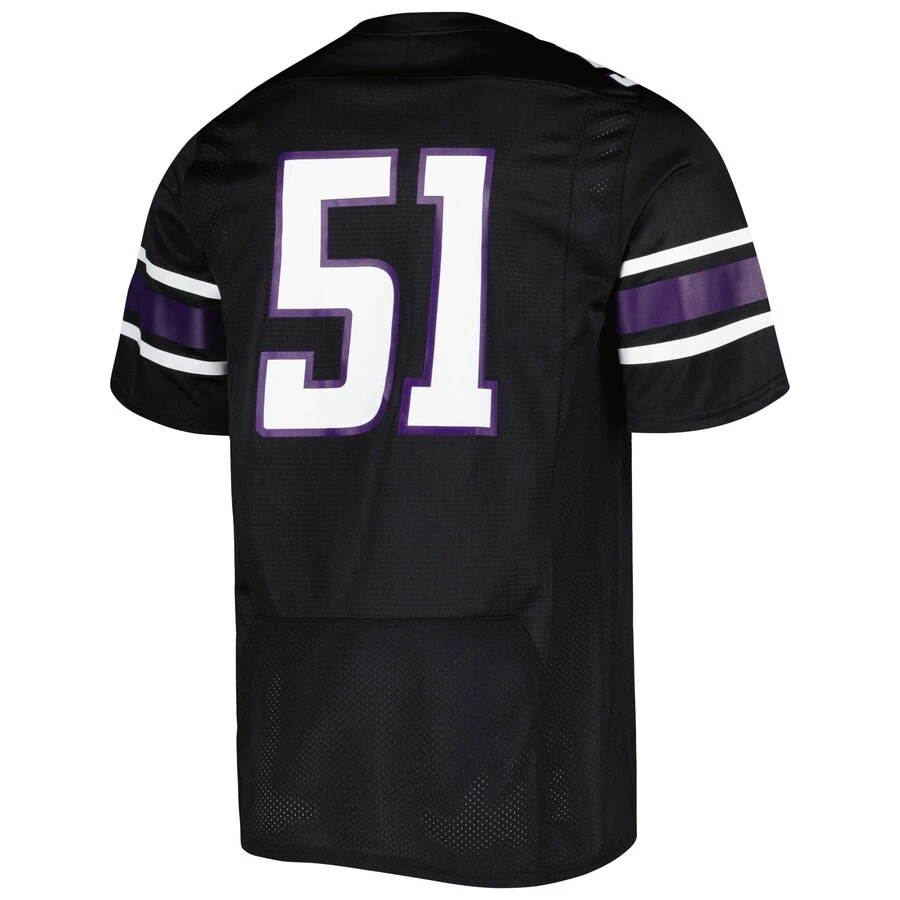 #51 Northwestern Wildcats Under Armour Team Wordmark Replica Football Jersey - Black 3 #51 Northwestern Wildcats Under Armour Team Wordmark Replica Football Jersey - Black - Image 3