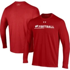 Wisconsin Badgers Under Armour 2022 Sideline Football Long Sleeve T-Shirt - Red