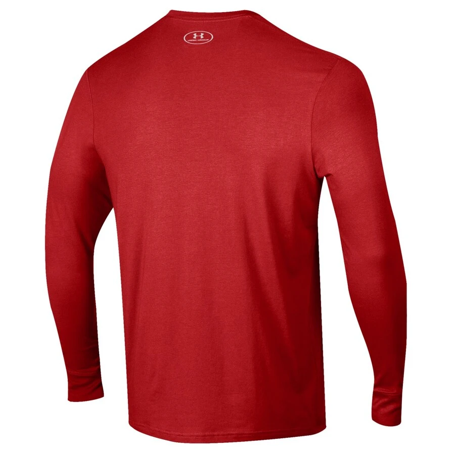 Wisconsin Badgers Under Armour 2022 Sideline Football Long Sleeve T-Shirt - Red 3 Wisconsin Badgers Under Armour 2022 Sideline Football Long Sleeve T-Shirt - Red - Image 3