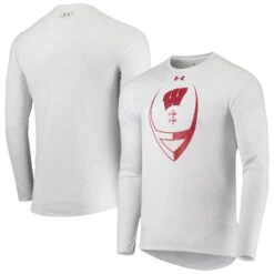 Wisconsin Badgers Under Armour Football Icon Raglan Long Sleeve T-Shirt - White
