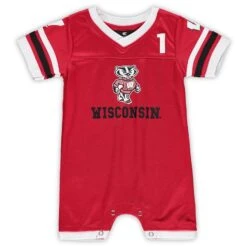 Wisconsin Badgers Colosseum Newborn & Infant Bumpo Football Logo Romper - Red