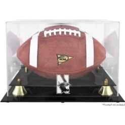 Northwestern Wildcats Fanatics Authentic Golden Classic Logo Football Display Case With Mirror Back