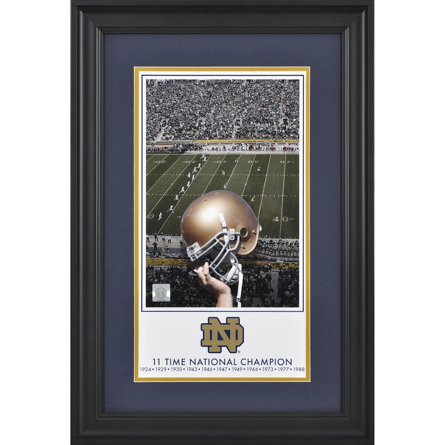 Notre Dame Fighting Irish Fanatics Authentic Framed 10" X 18" 11-Time Football National Champions Legacy Print 1 Notre Dame Fighting Irish Fanatics Authentic Framed 10" X 18" 11-Time Football National Champions Legacy Print