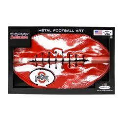 Ohio State Buckeyes 10.5'' X 17'' Football Recycled Metal Wall Art -Football Related Stores ohio state buckeyes 105 x 17 football recycled metal wall art pi4479000 altimages ff 4479190 5f16dcc1ba70f63c5c48alt3 full
