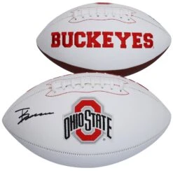 Trey Sermon Ohio State Buckeyes Fanatics Authentic Autographed White Panel Football