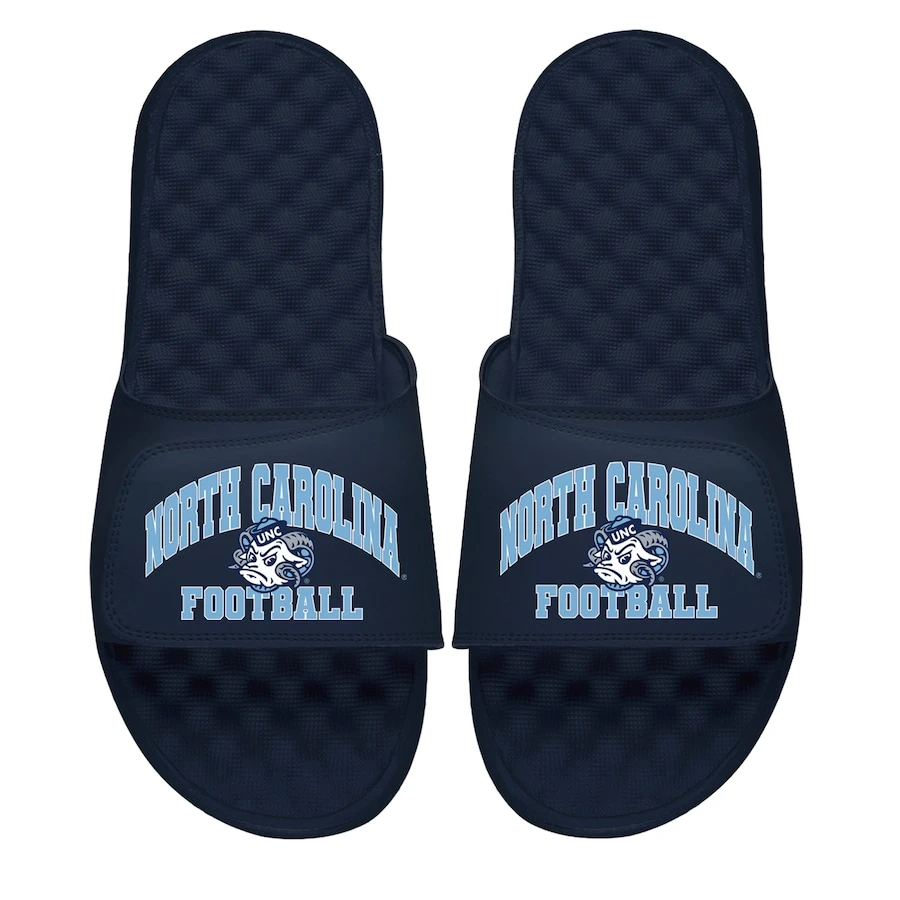 North Carolina Tar Heels ISlide Unisex Football Varsity Slide Sandals - Navy 1 North Carolina Tar Heels ISlide Unisex Football Varsity Slide Sandals - Navy