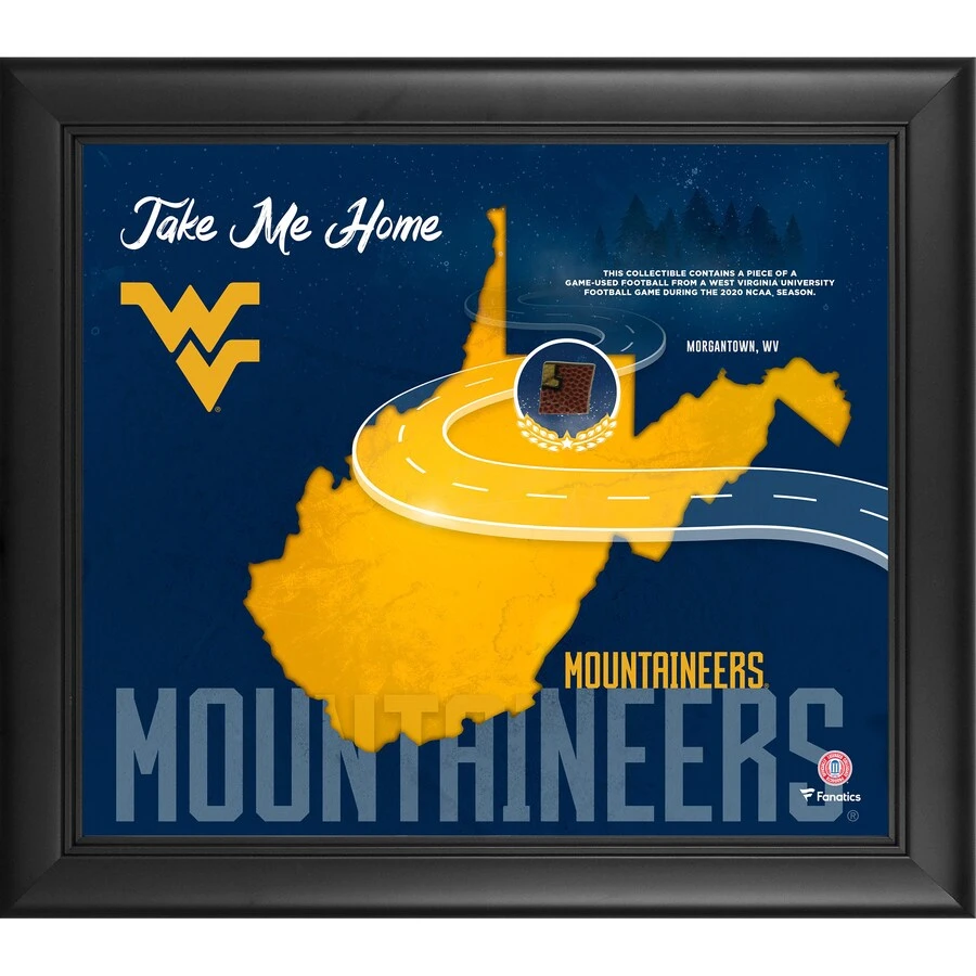 West Virginia Mountaineers Fanatics Authentic Framed 15" X 17" Take Me Home Collage With Game-Used Football From 2020 Season 1 West Virginia Mountaineers Fanatics Authentic Framed 15" X 17" Take Me Home Collage With Game-Used Football From 2020 Season