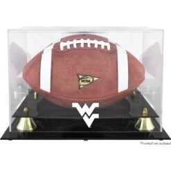 West Virginia Mountaineers Fanatics Authentic Golden Classic Football Display Case With Mirror Back